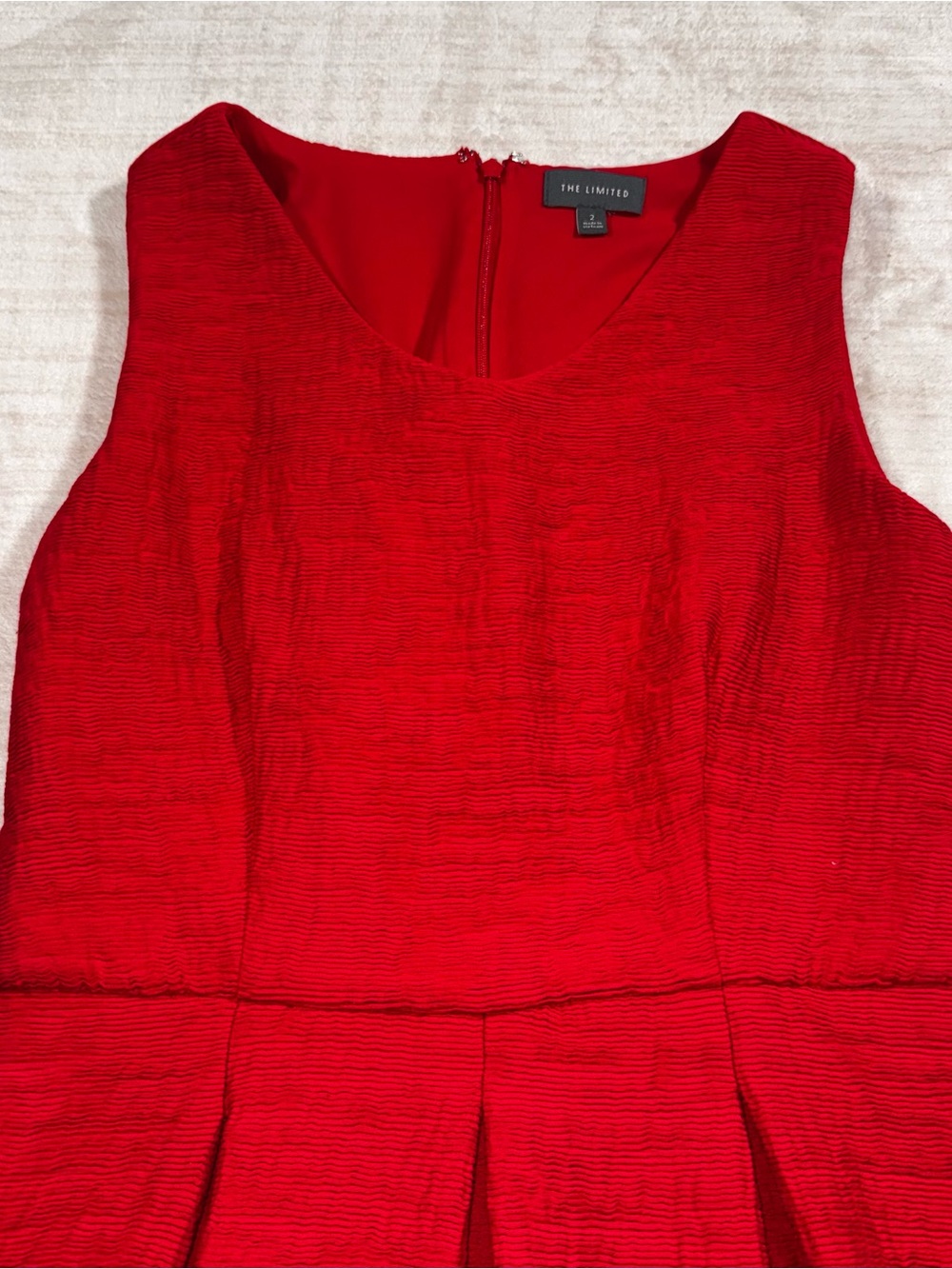 The Limited Red Sleeveless Pleated Midi Dress - Picture 3 of 15